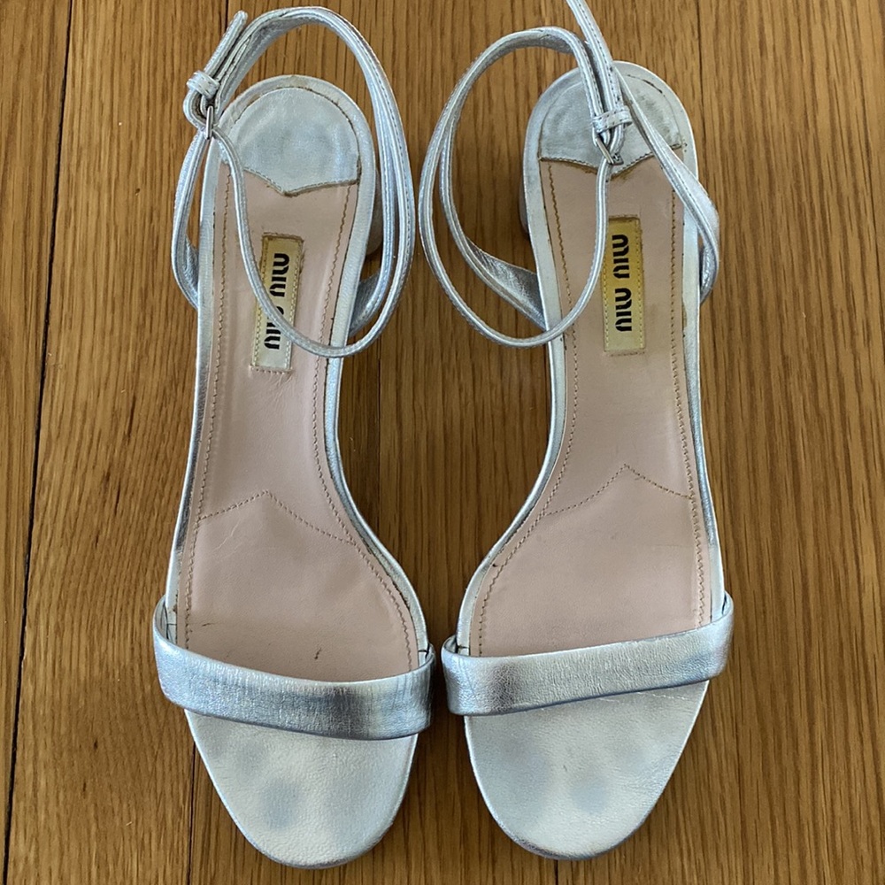 Miu Miu Block Heel Sandal 37.5 W/ Box - image 4